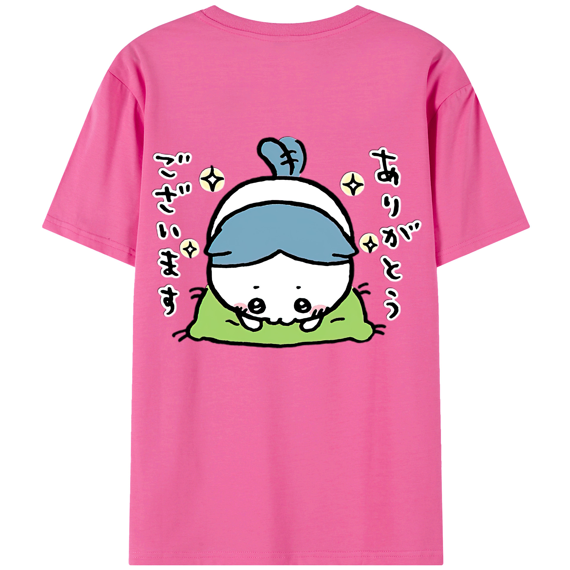 （画像用） ちいかわ ハチワレ Chii-kawa hachiware レディース半袖Tシャツ(バックプリント)